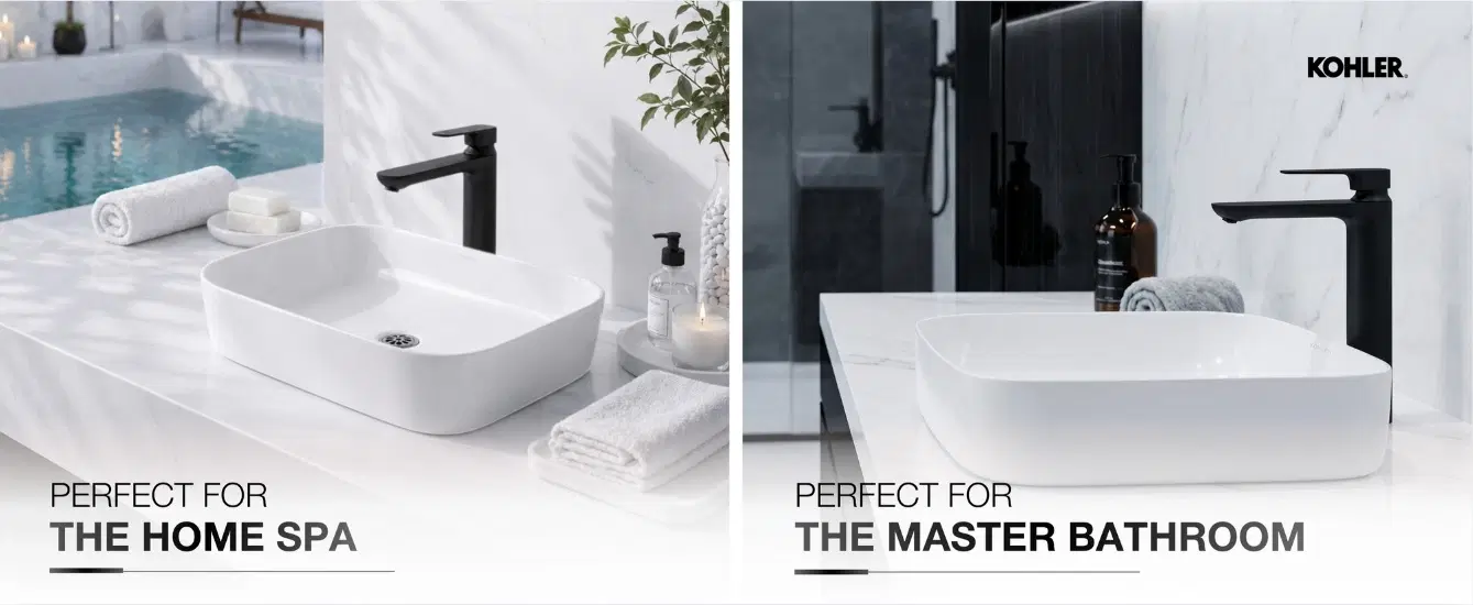 KOHLER basins for the home spa and master bathroom