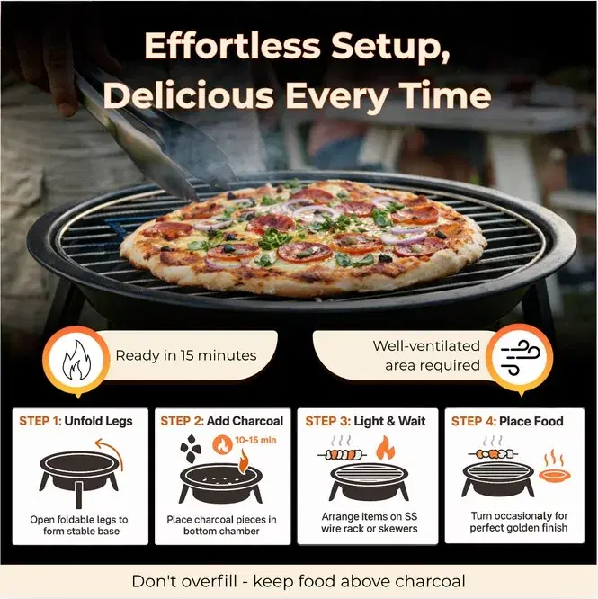 Exousia grill setup steps, AI-generated video frame